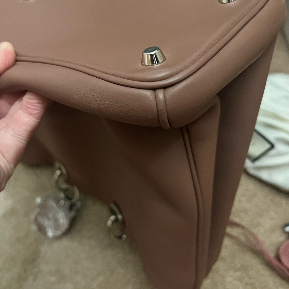 Christian Dior large Diorissimo Leather Satchel Dusty Rose-Taupe removable pouch - Picture 14 of 16